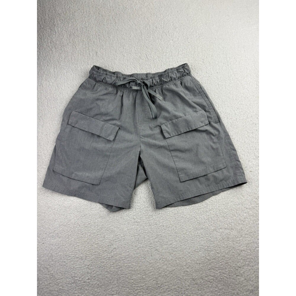 Apana Men’s Cargo Pocket Shorts Gray Size M Lightweight Stretch Elastic Waist